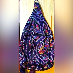 Vera Bradley Lighten Up Sling Backpack, Foxwood Meadow